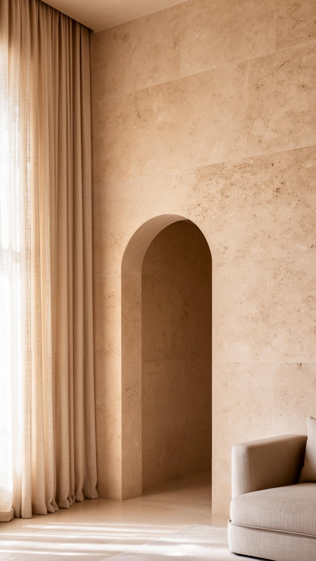 Travertine stone interior